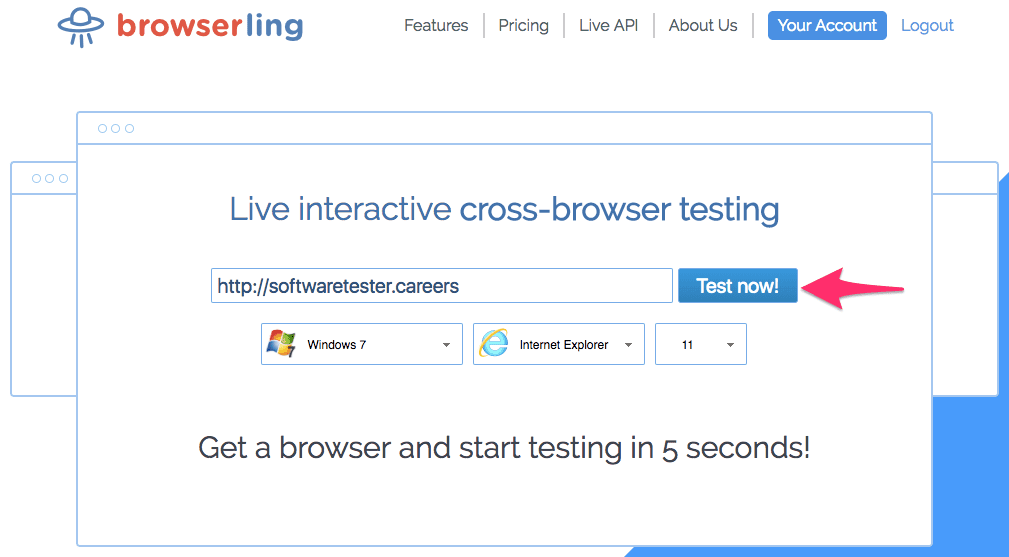 Browserling test now